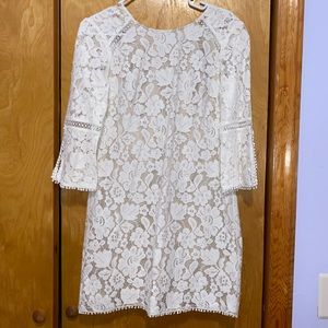 beautiful long sleeve mini white dress